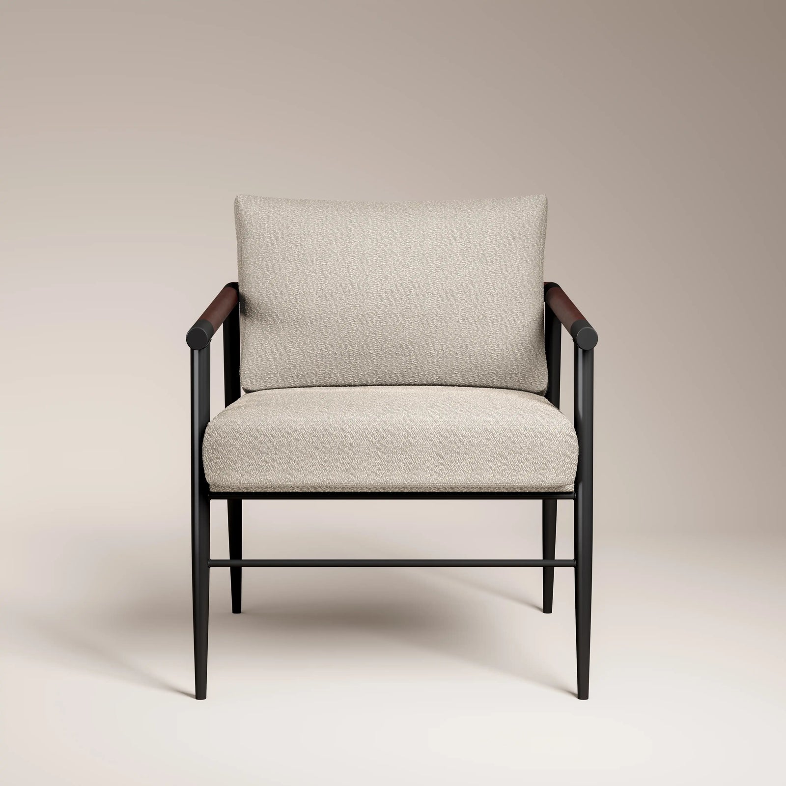 Barbican Armchair | Speckled Stone Sustainable Boucle & Black