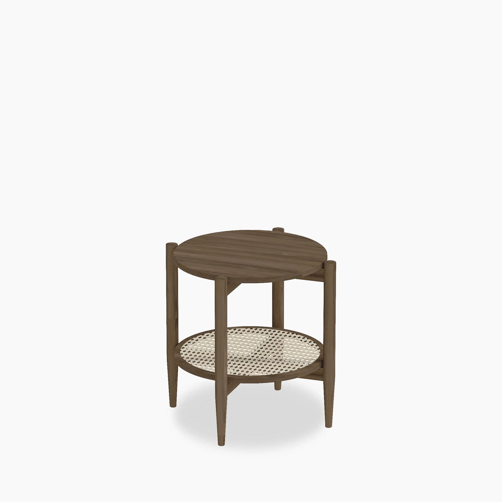 Soller Round Wooden Side Table | Walnut & Natural