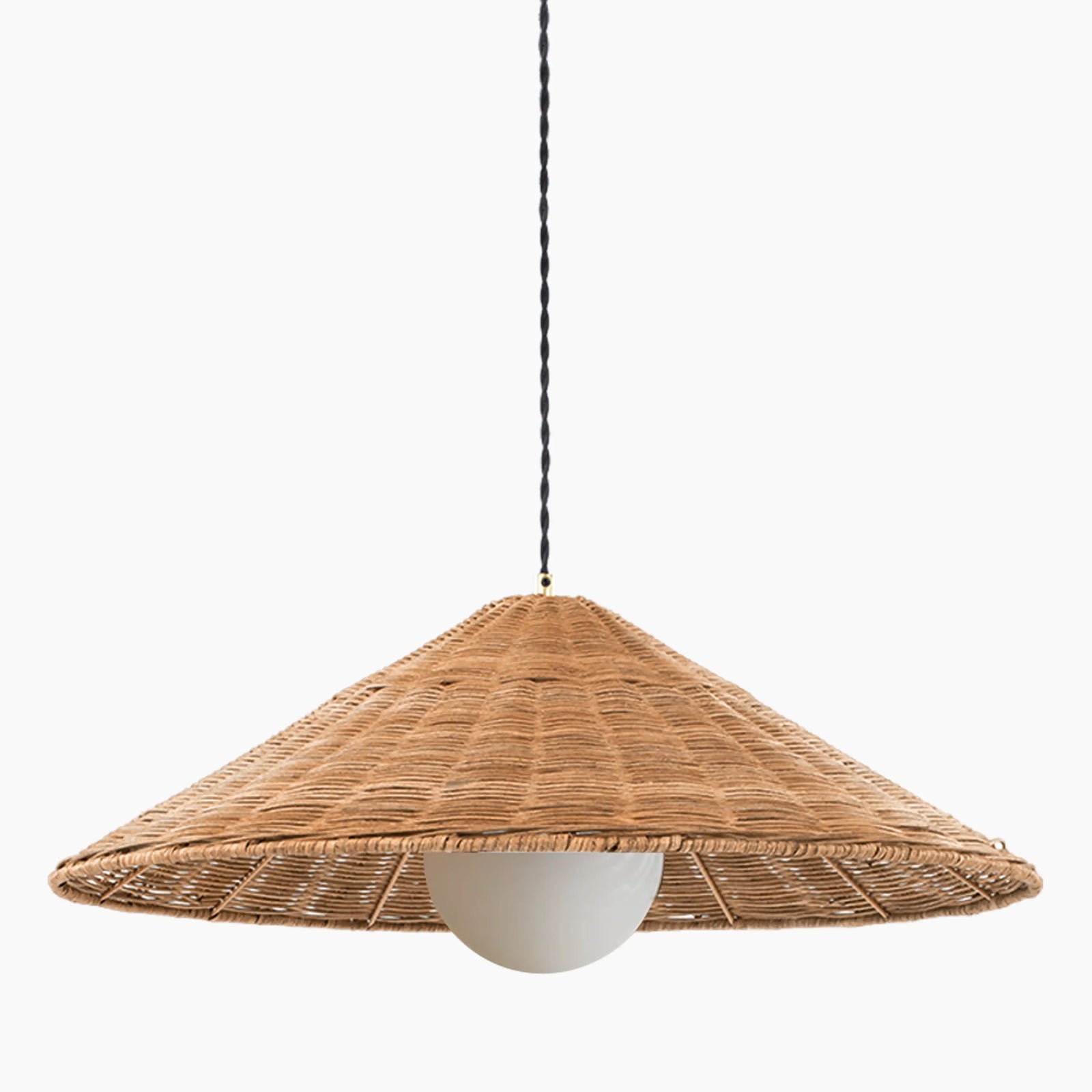 Reagan Pendant Light | Natural Rattan & Black