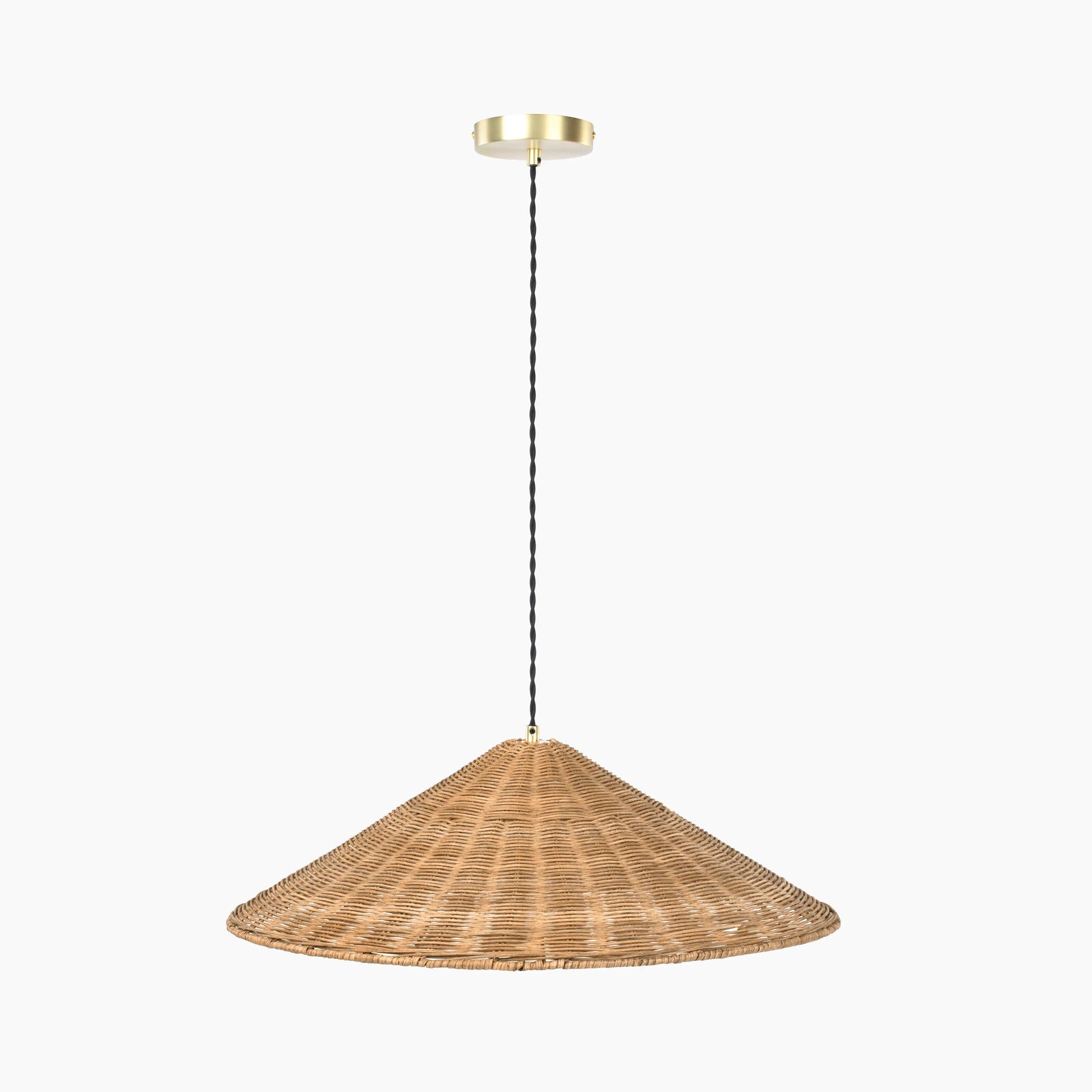 Reagan Pendant Light | Natural Rattan & Black