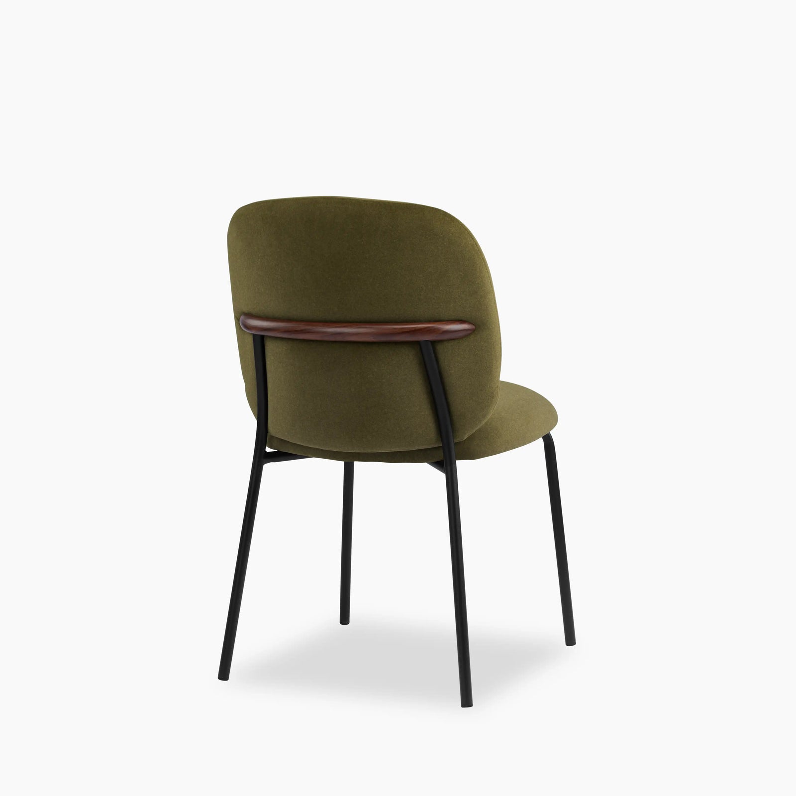 Harlow Dining Chair | Moss Green Sustainable Mohair Velvet & Black
