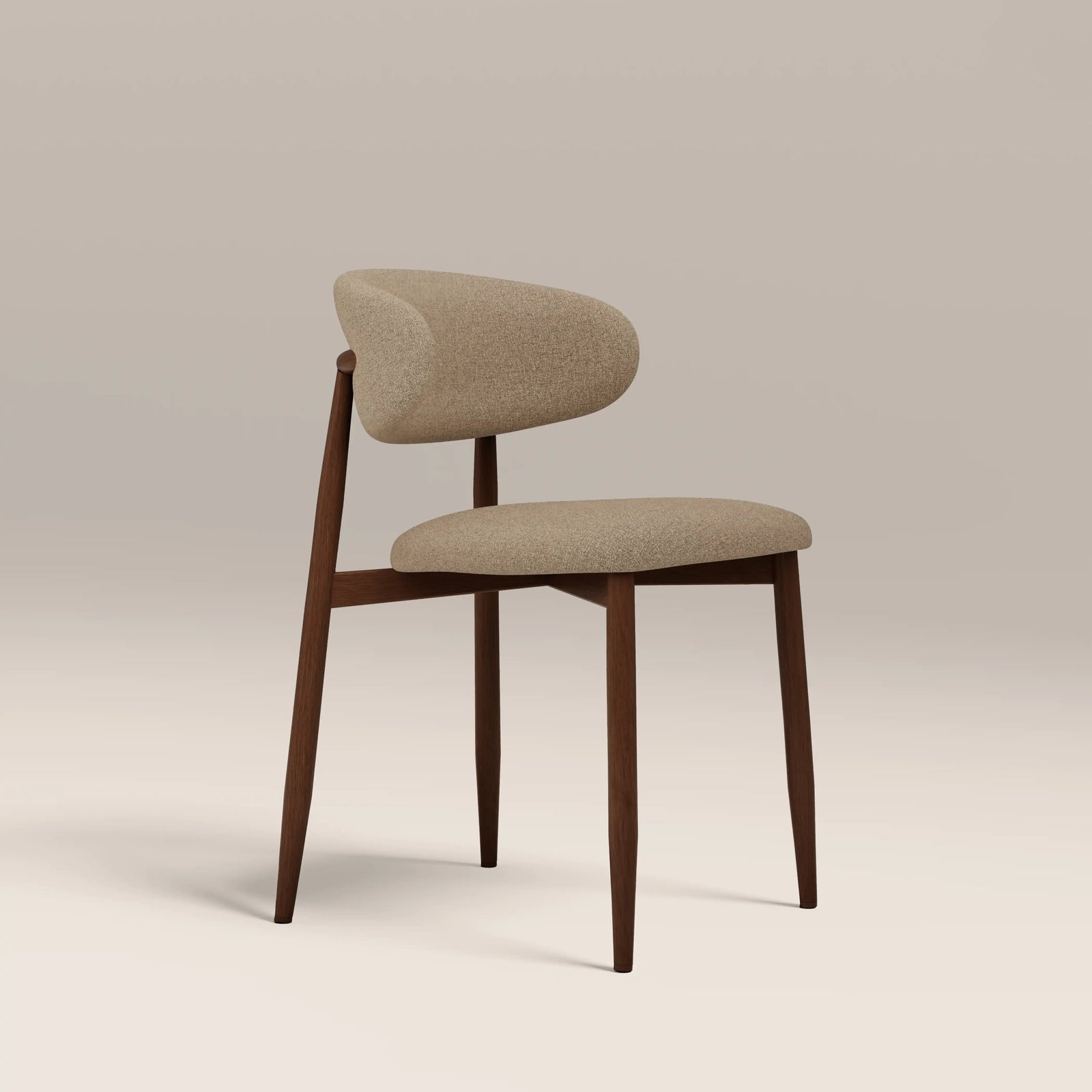 Halston Dining Chair | Latte Sustainable Fabric & Walnut