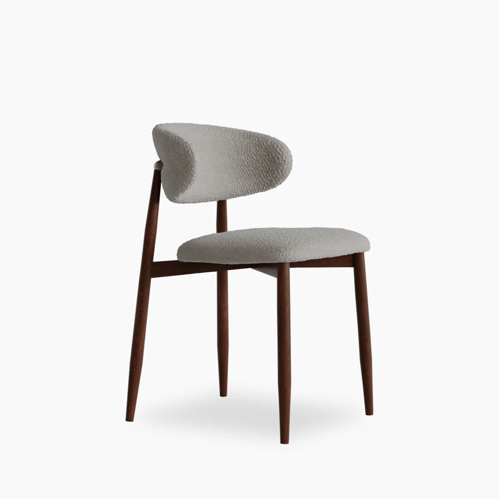 Halston Dining Chair | Speckled Stone Sustainable Boucle & Walnut