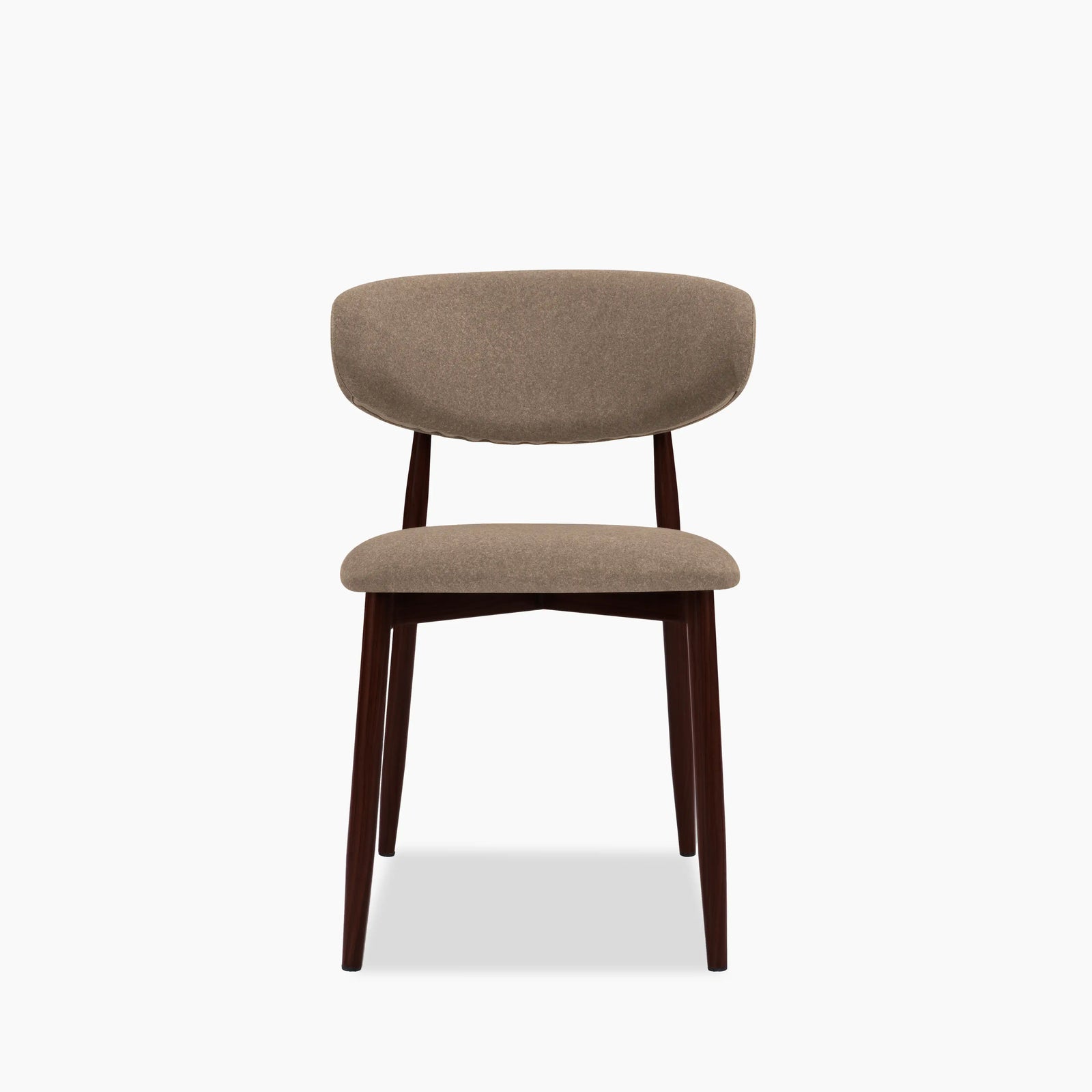 Halston Dining Chair | Truffle Brown Sustainable Mohair Velvet & Walnut
