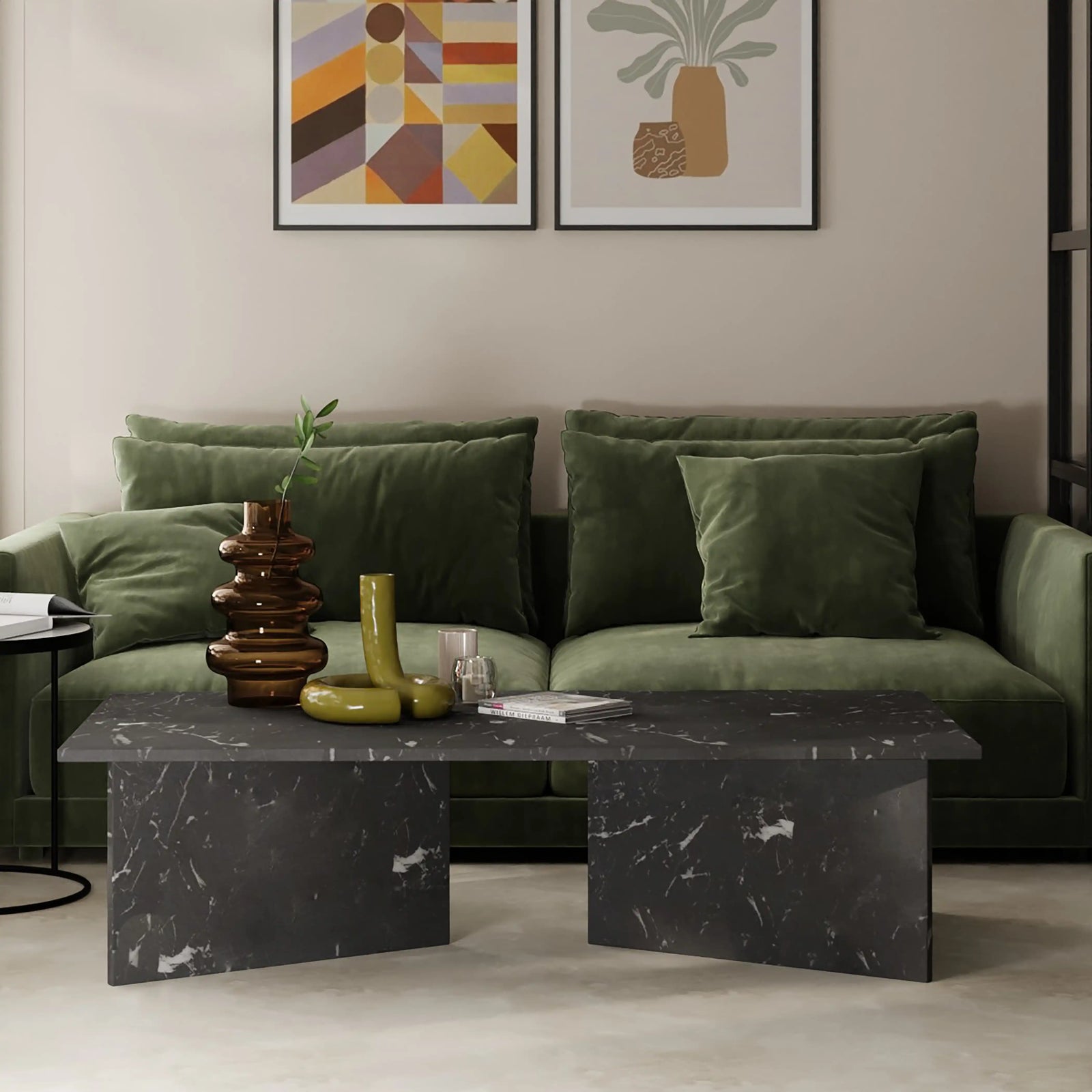 Vega Rectangle Coffee Table | Onyx Black Marble