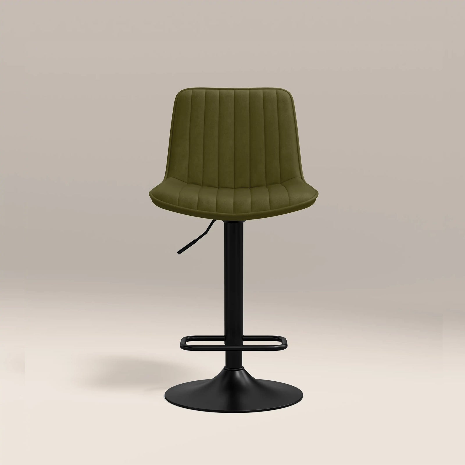 Barker Adjustable Stool | Olive Green Sustainable Velvet & Black