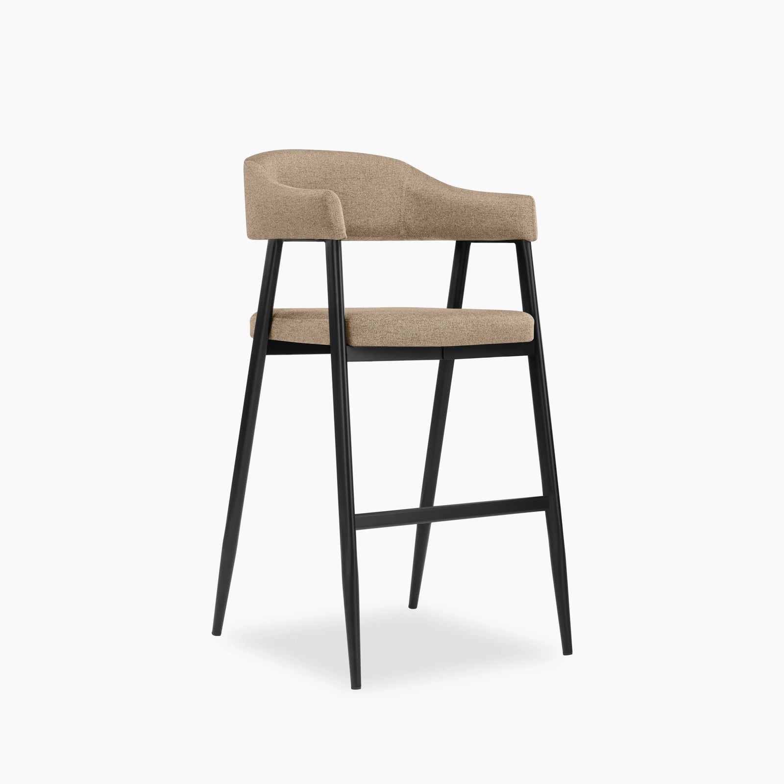 Presley Kitchen Stool | Latte Sustainable Fabric & Black