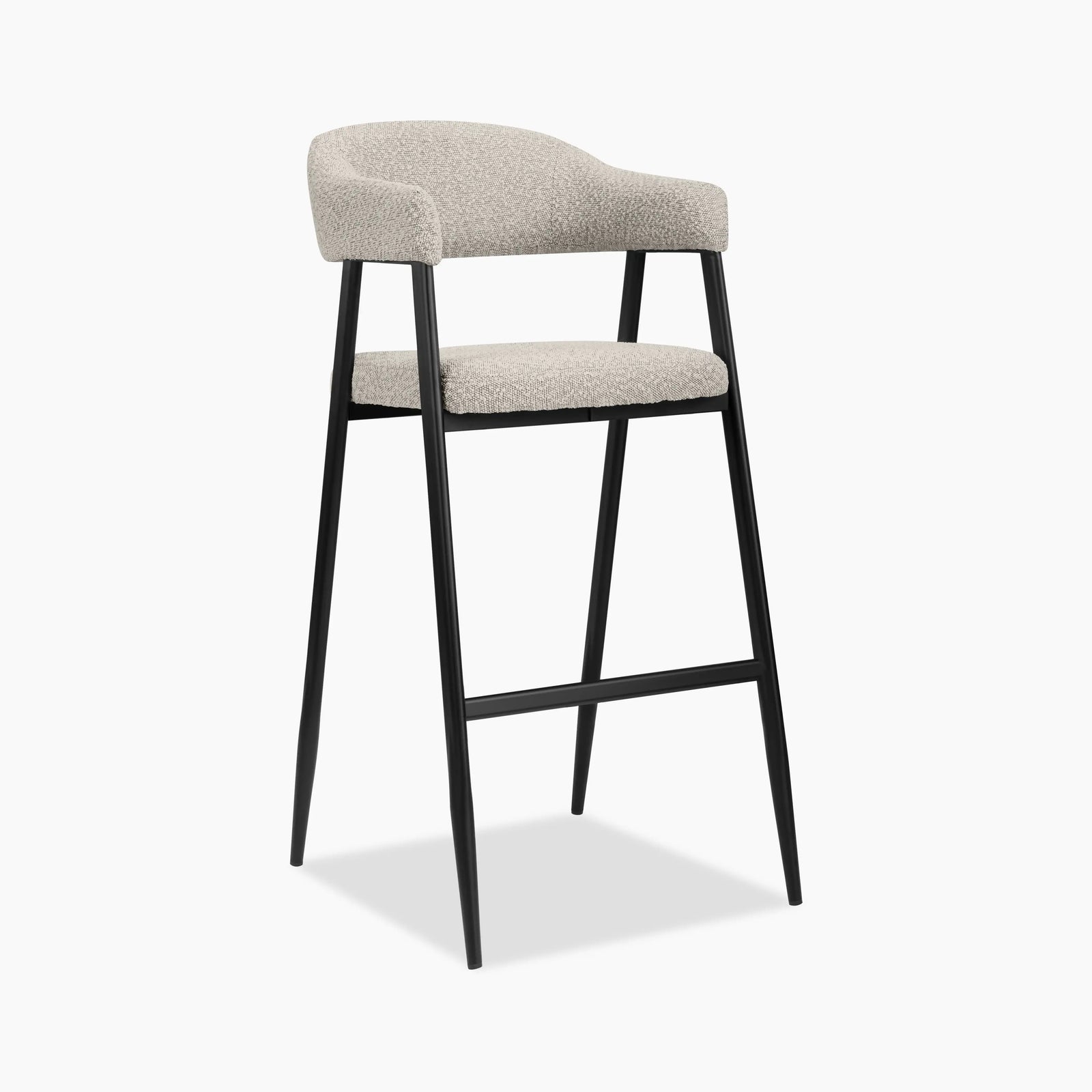 Presley Bar Stool | Speckled Stone Sustainable Boucle & Black