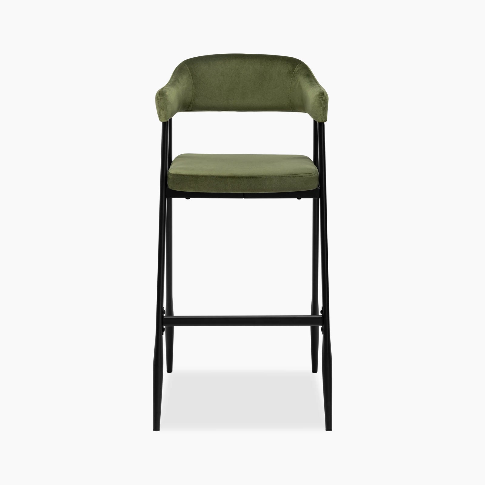 Presley Bar Stool | Olive Green Sustainable Velvet & Black