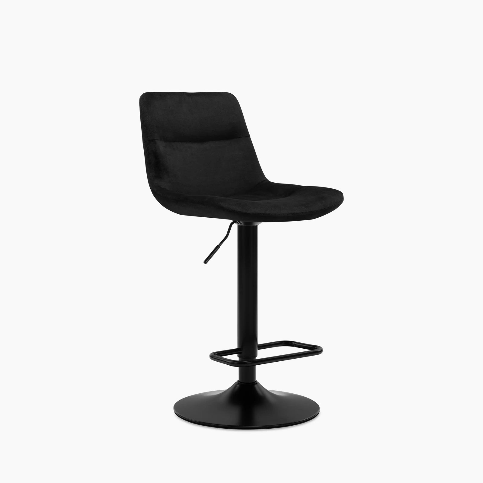 Connie Adjustable Stool | Black Velvet & Black