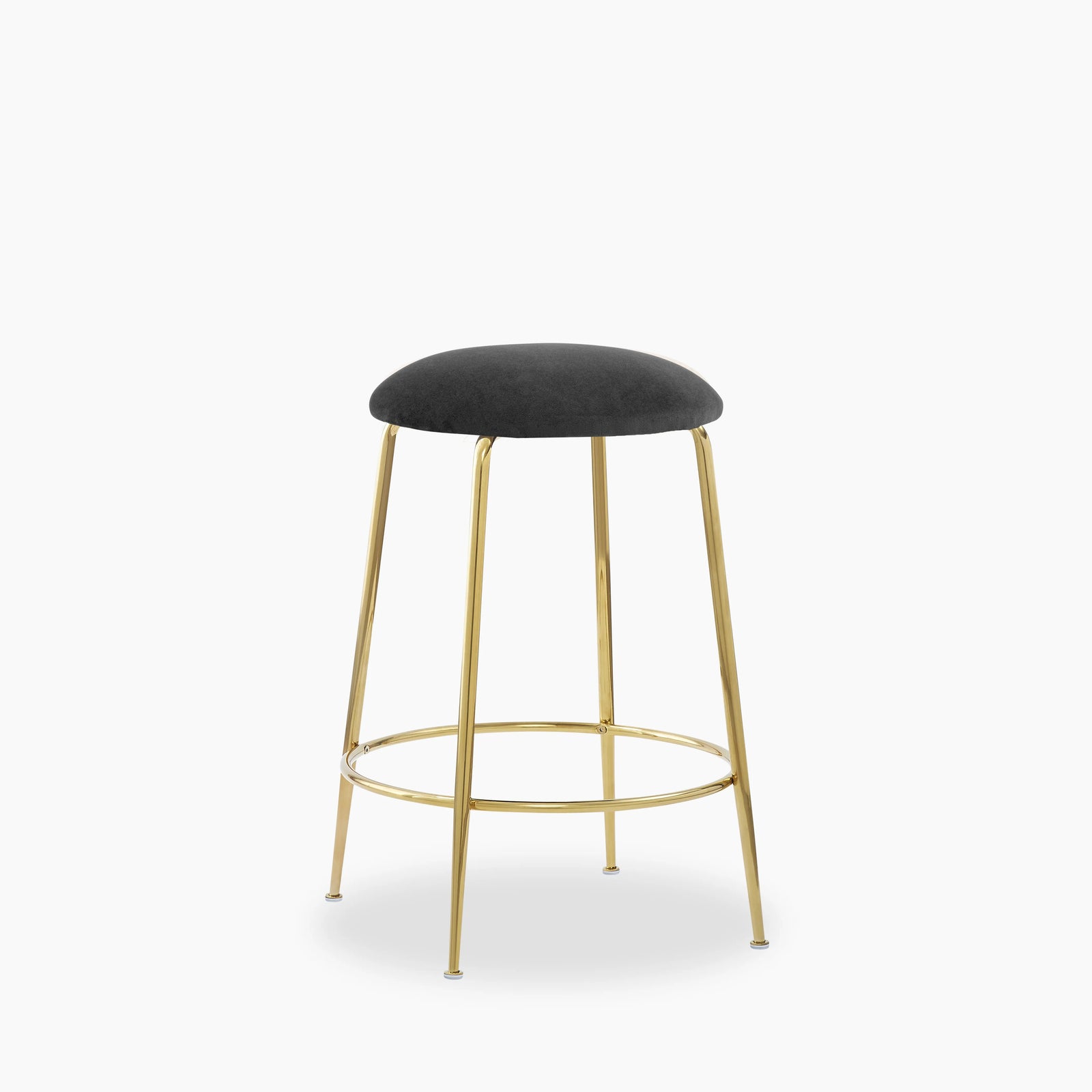 Regent Kitchen Stool | Grey Sustainable Velvet