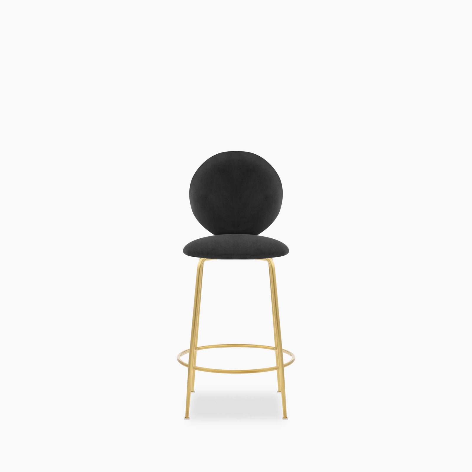 Regent Kitchen Stool with Backrest | Grey Sustainable Velvet