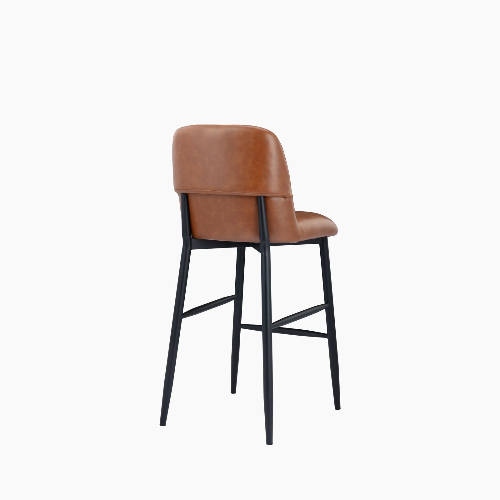Amari Bar Stool | Vintage Tan Faux Leather & Black