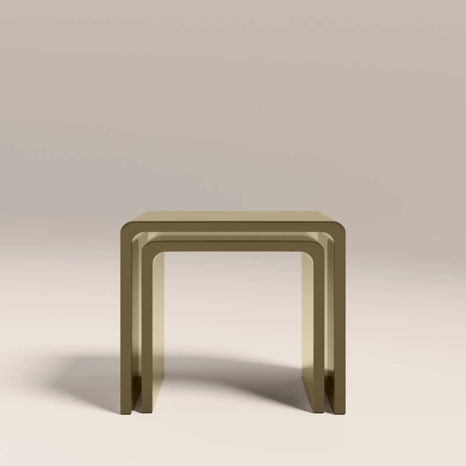 Barney Set of 2 Rectangle Nesting Side Tables | High Gloss Olive Green
