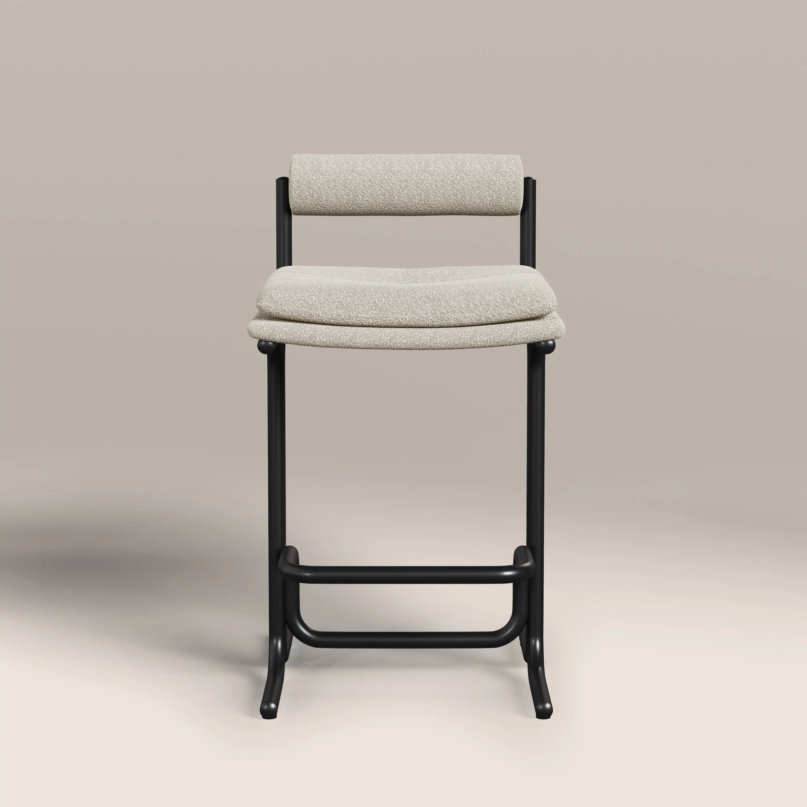 Wilbur Kitchen Stool | Speckled Stone Sustainable Boucle & Black