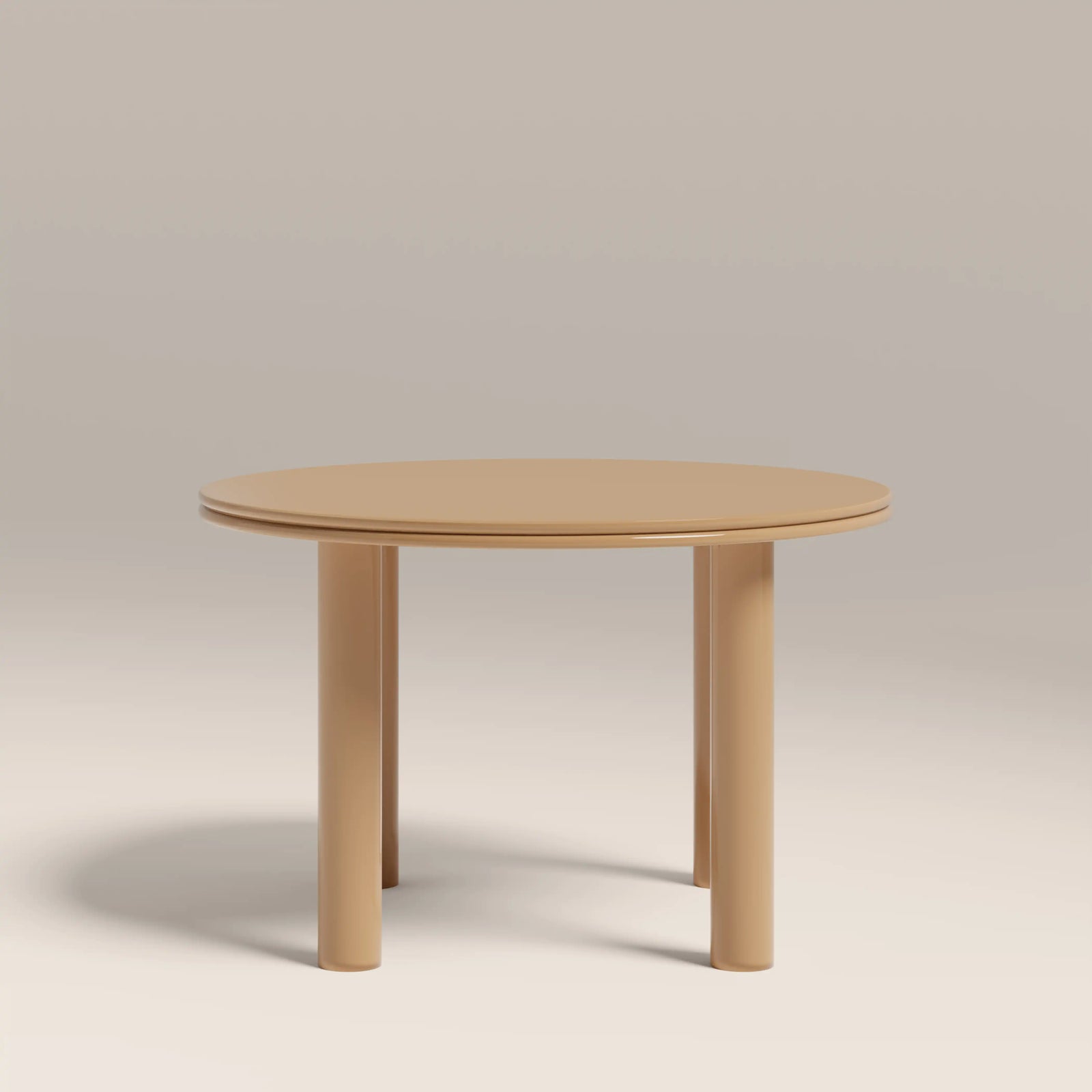 Raphael 4 Seat Round Dining Table | High Gloss Taupe