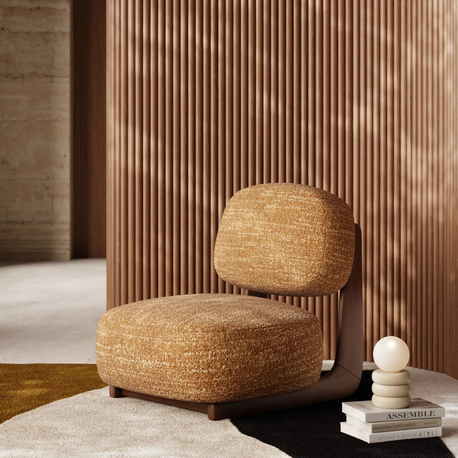 Didsbury Accent Chair | Speckled Honey Sustainable Boucle & Walnut