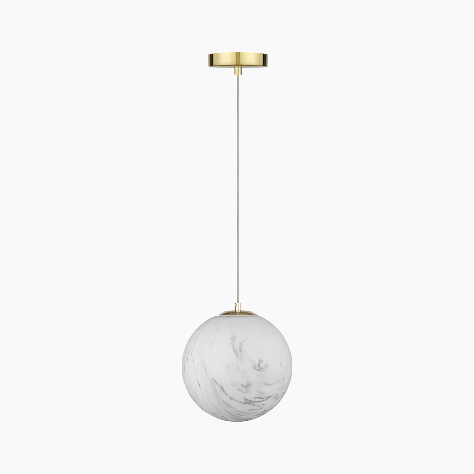 Esme Globe Pendant Light | Marbled Glass & Brass