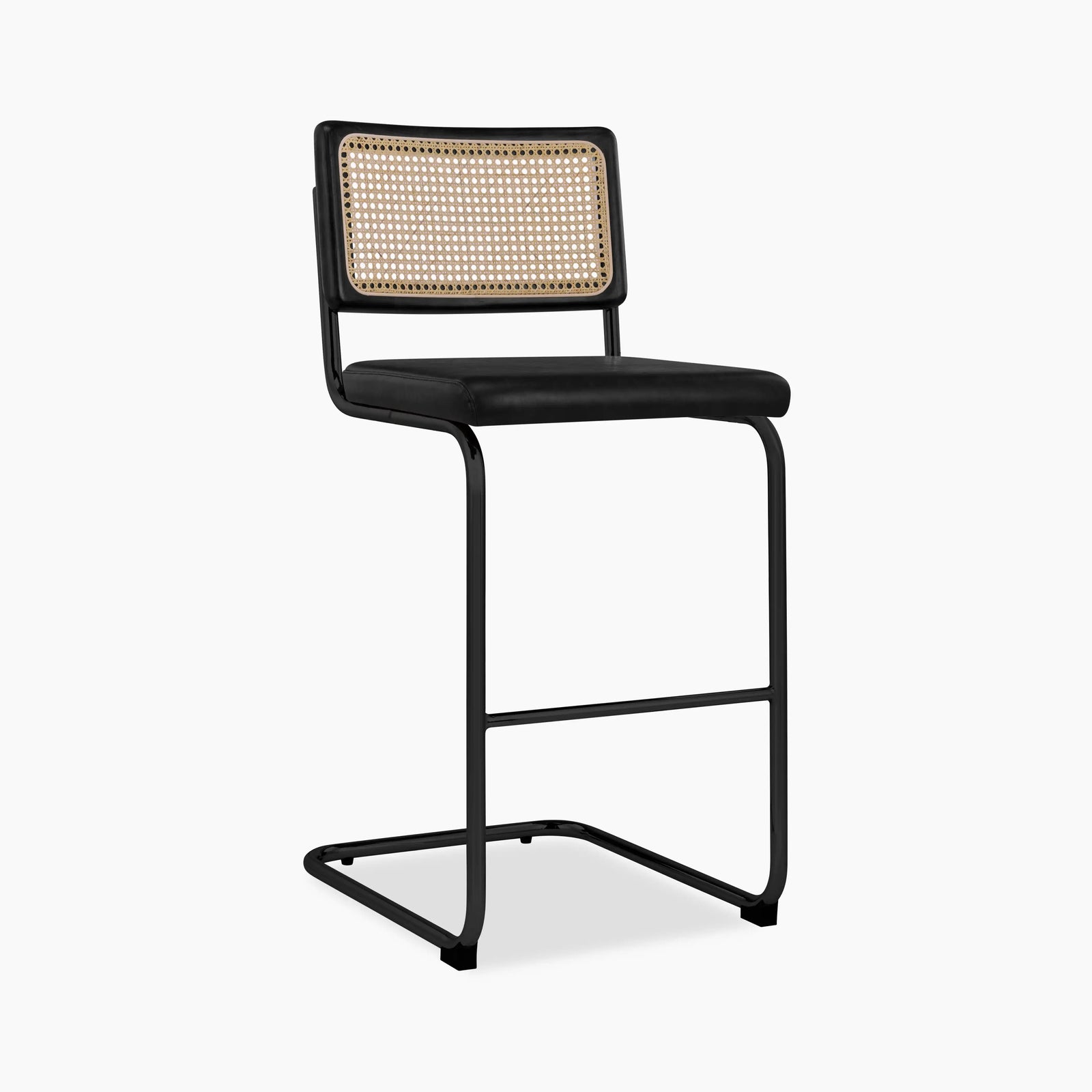 Kenton Bar Stool | Vintage Black Faux Leather & Black