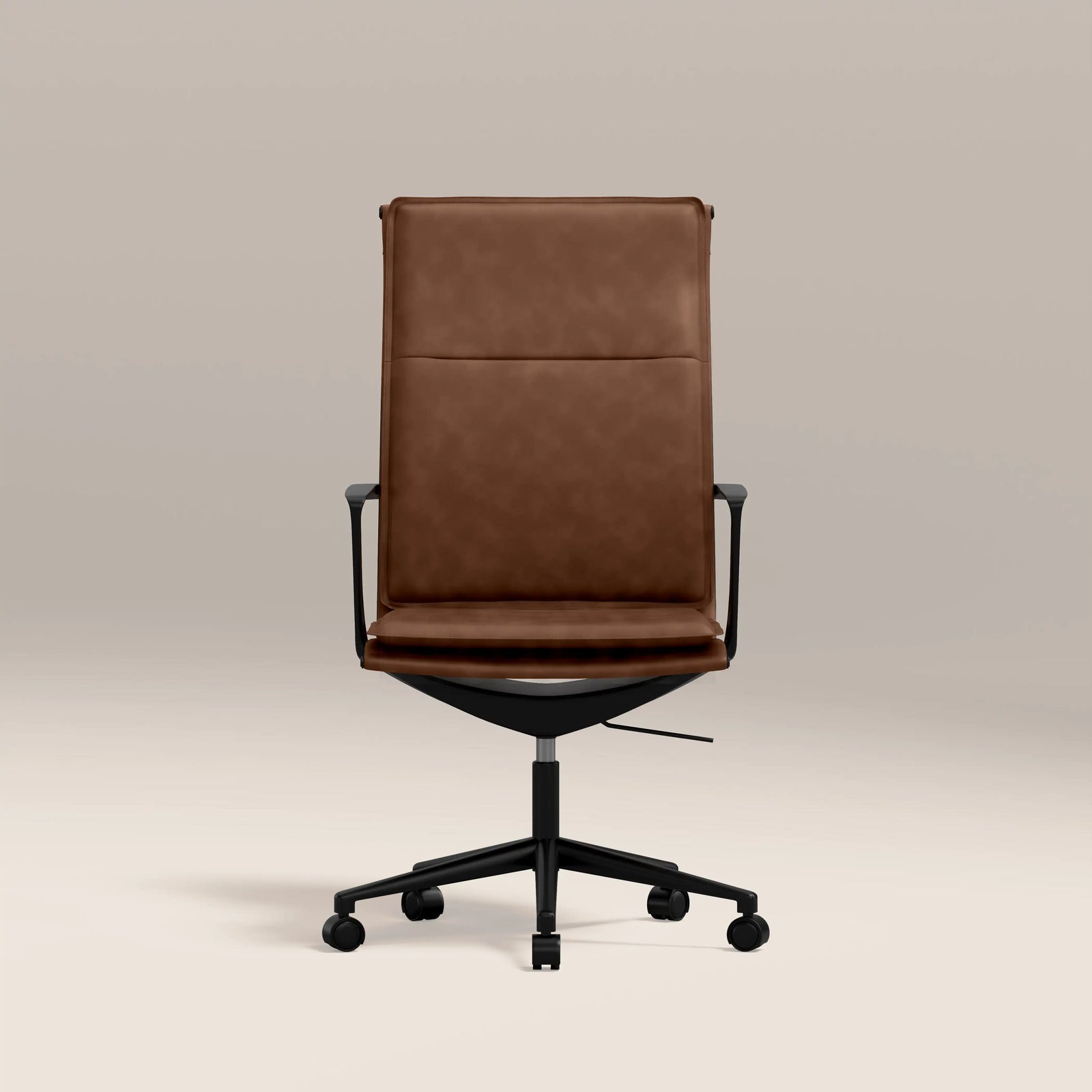 Bria High Back Office Chair | Vintage Tan Faux Leather & Black