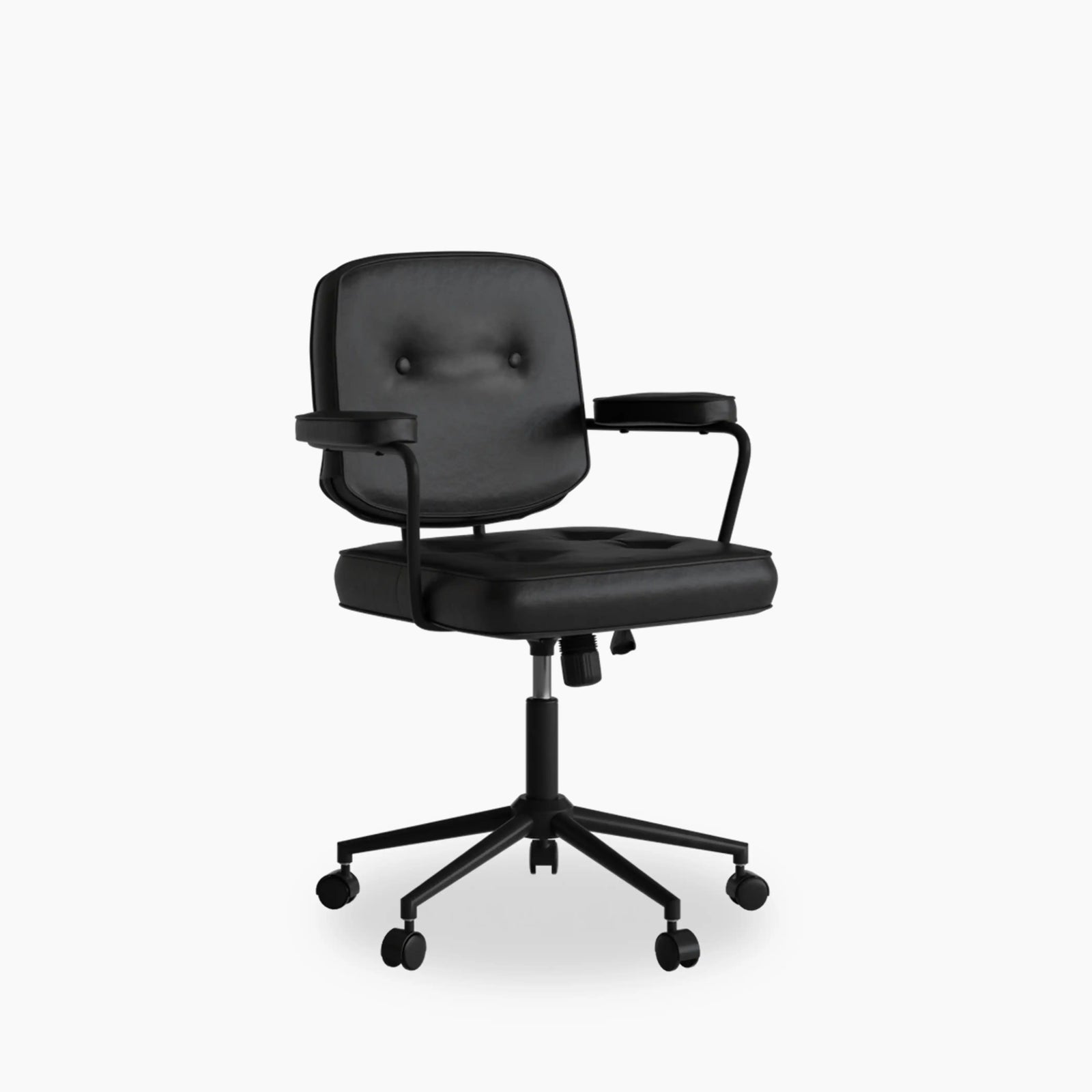 Paige Office Chair | Vintage Black Faux Leather & Black