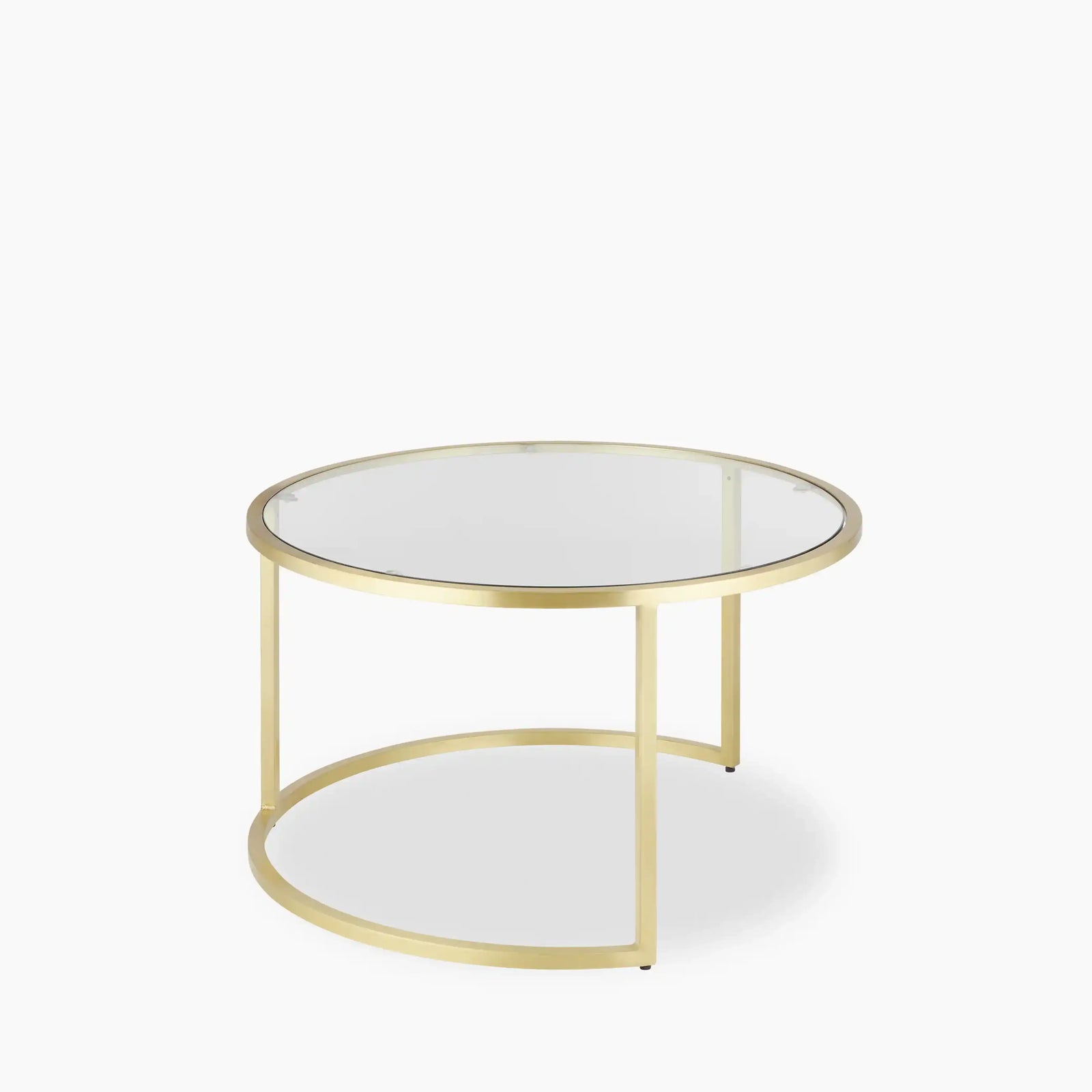 Madison Set of 2 Round Nesting Coffee Tables | Brass