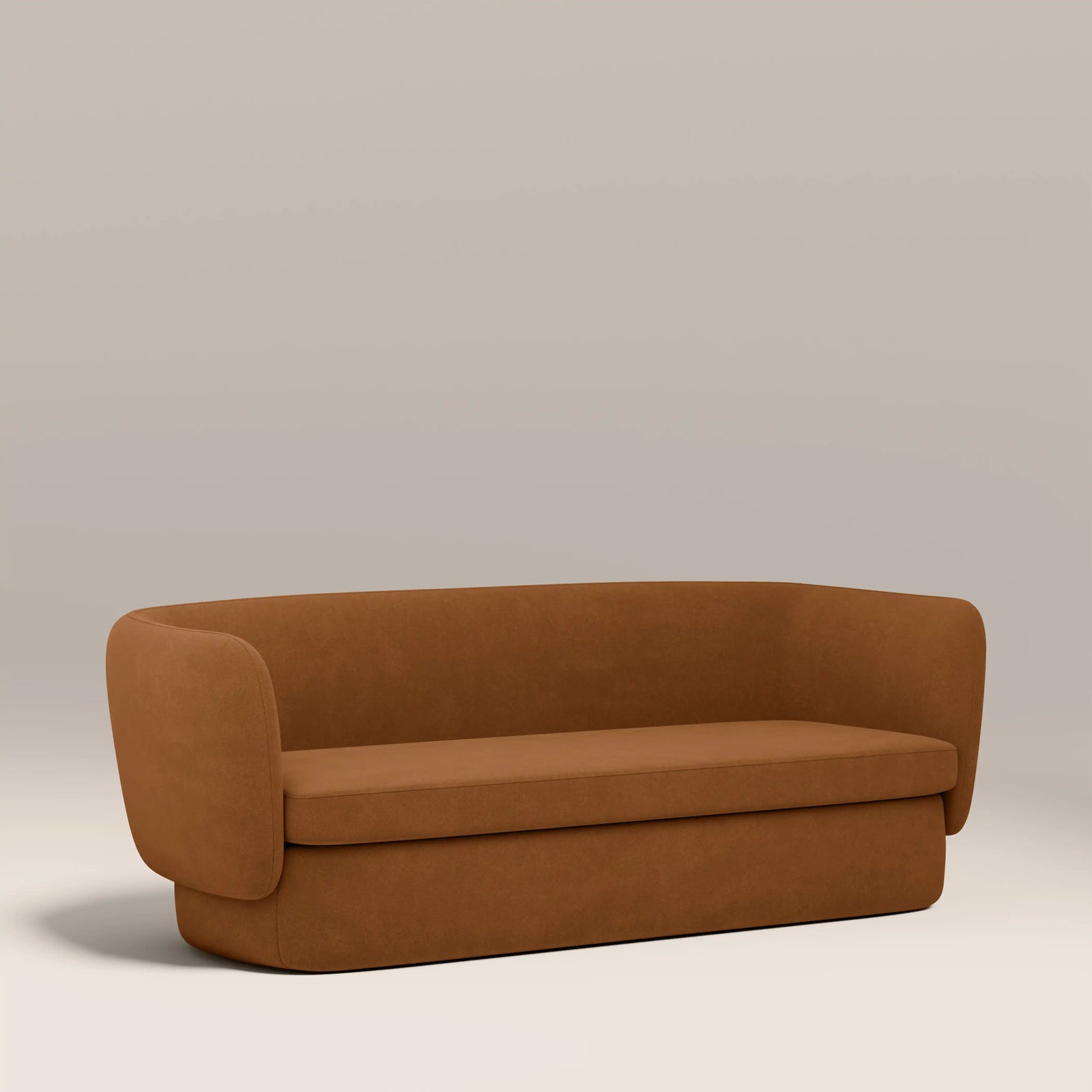 Miller 3 Seater Sofa | Caramel Brown Sustainable Mohair Velvet
