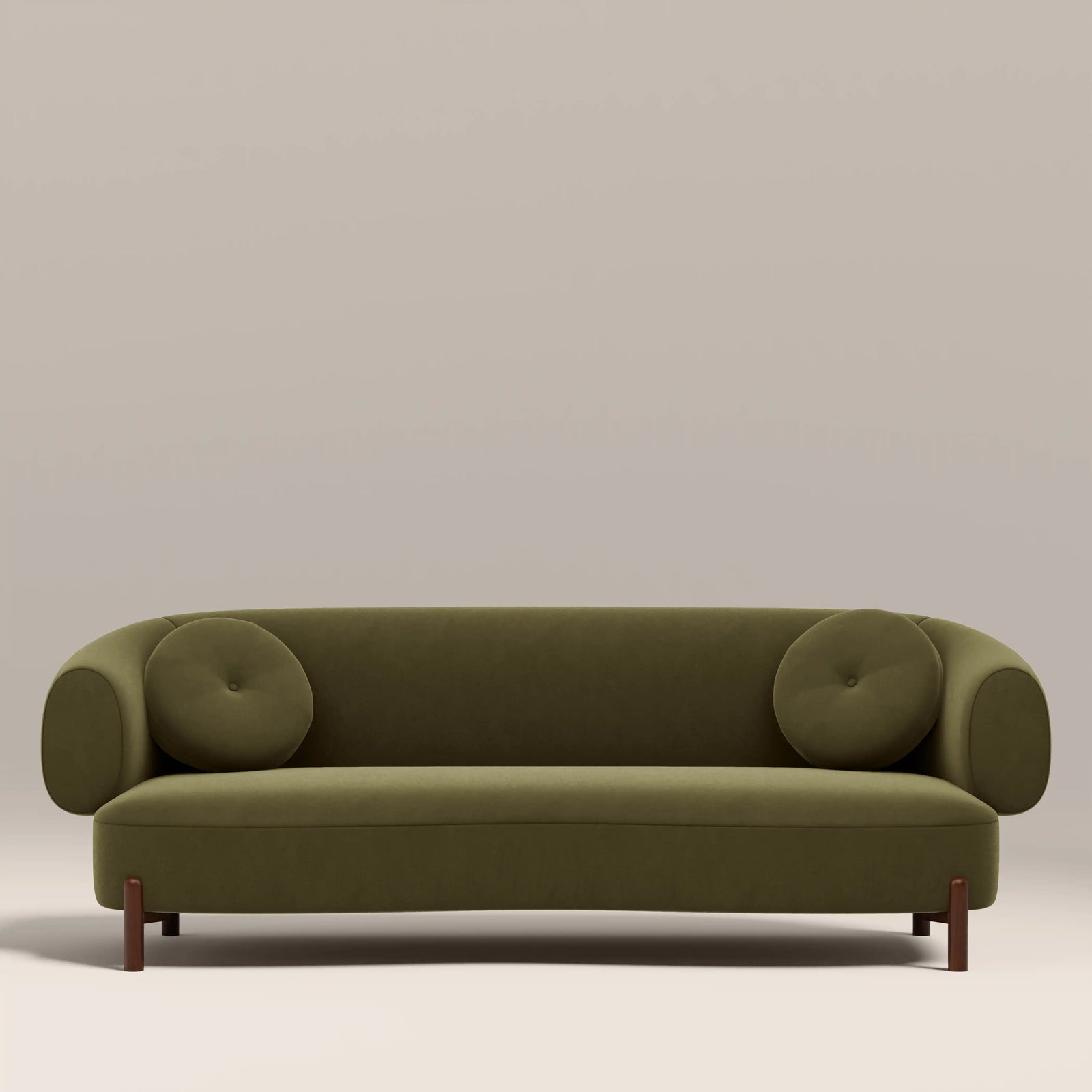 Hallfield 3 Seater Sofa | Moss Green Sustainable Mohair Velvet